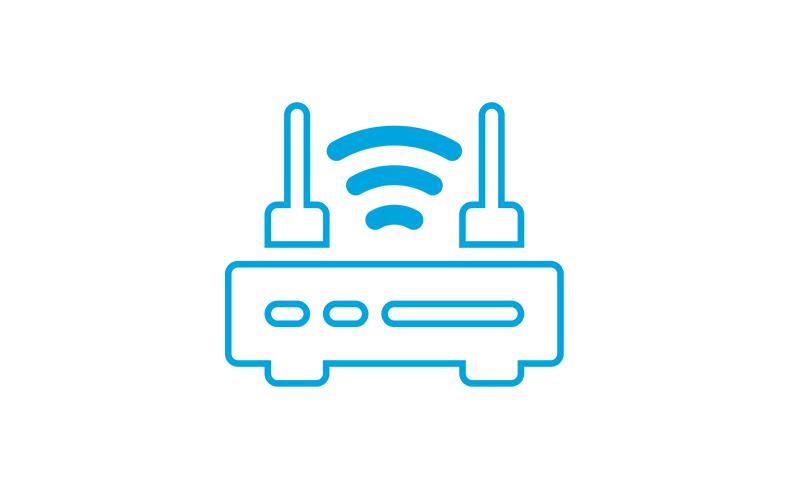 Graphic image of a Wifi modem/router 